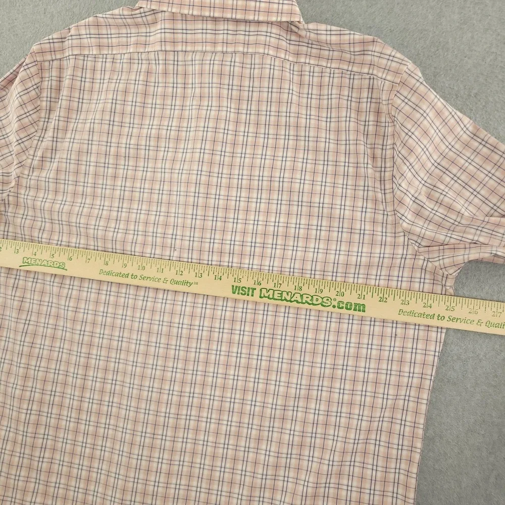 Banana Republic Shirt Mens XL Pink Plaid Long Sleeve Button Up Stretch Casual